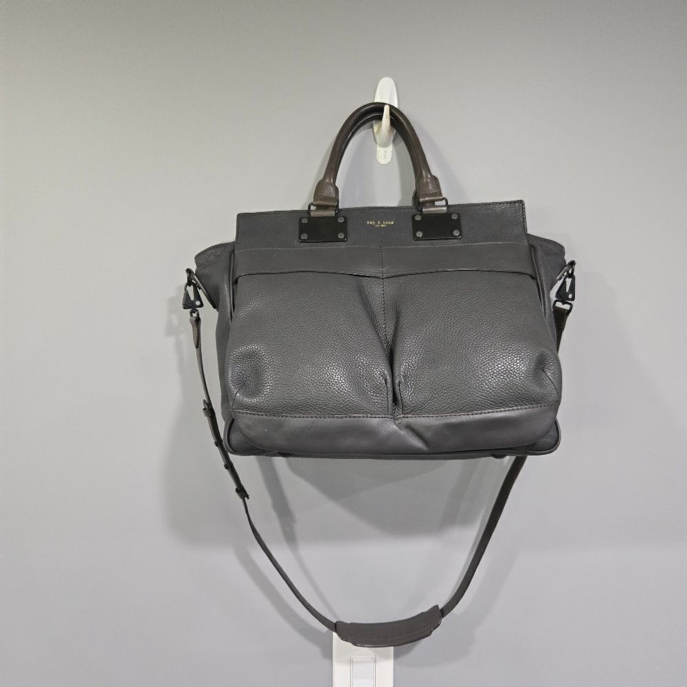 🐢 Rag & Bone Pilot Bag Large Dark Grey Excellent Condition